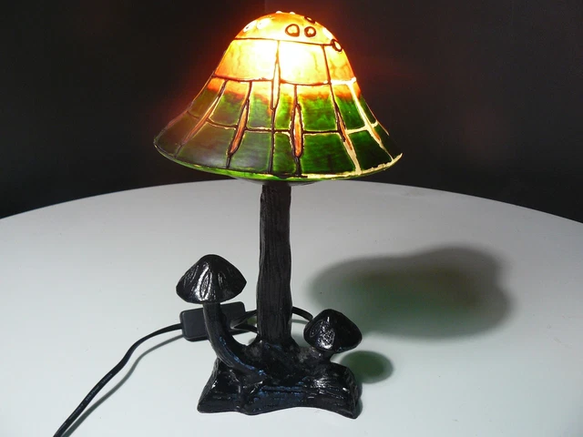 Lampe Champignon Vintage Pied En Fer Ancienne   Bon Etat