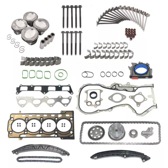 Zylinderkopfdichtung+ Kolben+ Steuerkettensatz Audi VW 1.4 TSI 122PS 150PS 160PS