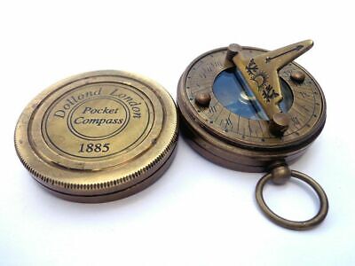 Brass Sundial Compass Vintage Dollond London Nautical Antique compasses