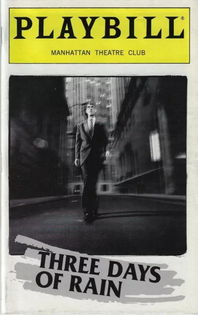 Patricia Clarkson "THREE DAYS OF RAIN" Bradley Whitford 1997 Playbill