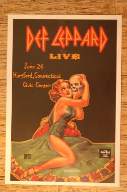 Def Leppard Concert Tour Poster 1983 Hartford Connecticut Civic Center--