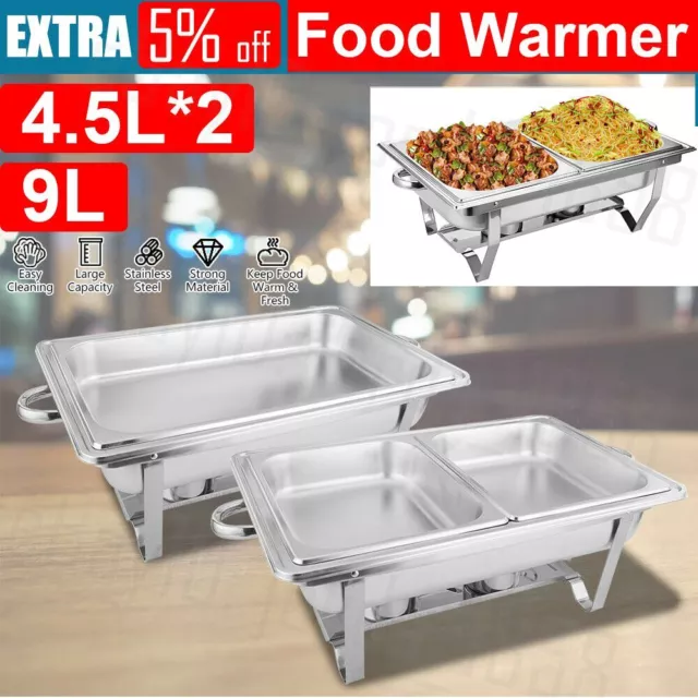 9L Insulated Stainless Steel Food Warmer Bow Buffet Bain Marie Chafing Dish AU
