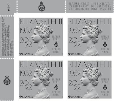 CANADA POST PLATINUM Jubilee of Queen Elizabeth II: stamps- U left