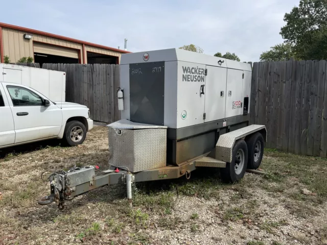 80 KW Wacker Neuson Portable Pull Behind generator. Model G100 John Deer Motor