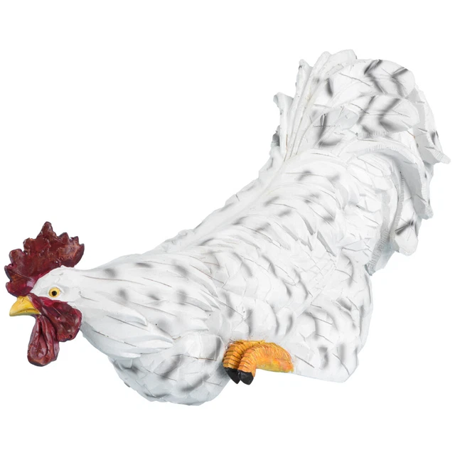 Chicken Statue White Rooster Statue Chicken Decor Metal Rooster Statue
