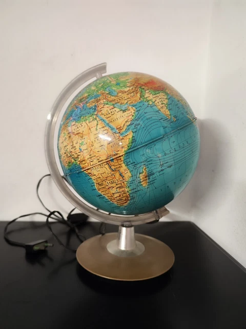 Mappamondo Vintage Illuminato Arredamento Didattica