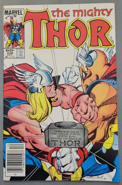 Thor #338 1983 Key Issue Newsstand 2nd app origin Beta Ray Bill Fire! *CCC*