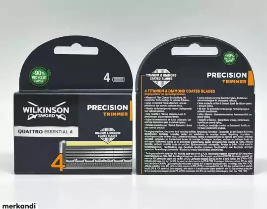2 x 4  Packs Wilkinson Sword Quattro Titanium Precision Blades - New Packaging