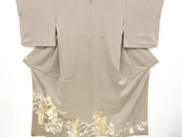 5379522: Japanese Kimono / Vintage Iro Tomesode / Embroidery / Crane & Flower