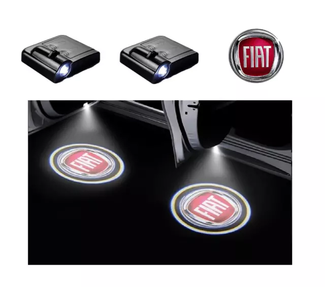 Fiat stemma sportello Coppia luci di cortesia proiettori led logo auto portiera