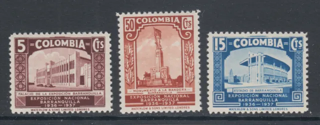 Colombia Sc 448-450 MNH. 1937 Barranquilla National Exposition, cplt set,  VF