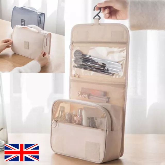 Travel Cosmetic Storage MakeUp Bag Folding Hanging Toiletry Wash Organizer Pouch