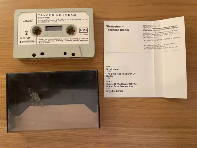 Rare cassette audio K7 tape TANGERINE DREAM STRATOSFEAR 56327 GT 2