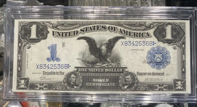 1899 $1 One Dollar Silver Certificate "Black Eagle" Large Note Au