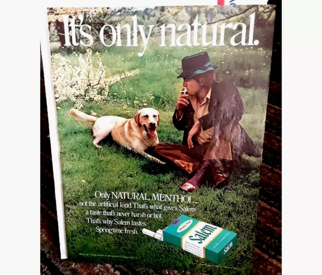 Salem Cigarettes Its Only Natural 1972 Original Print Ad