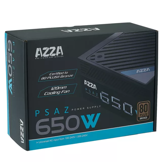 650 Watt 80+ Bronze ATX PC Netzteil AZZA neue Generation 2x 8-Pin Grafikkarten
