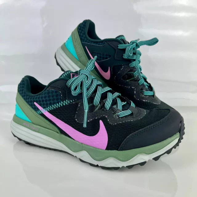 Nike Juniper Trail Women's Trail Running Shoes - Black/Pink/Seaweed Size UK 3