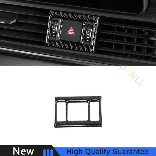 Fit For Audi Q5 2018-2021 Real Carbon Fiber Car Mergency Light Button Frame Trim