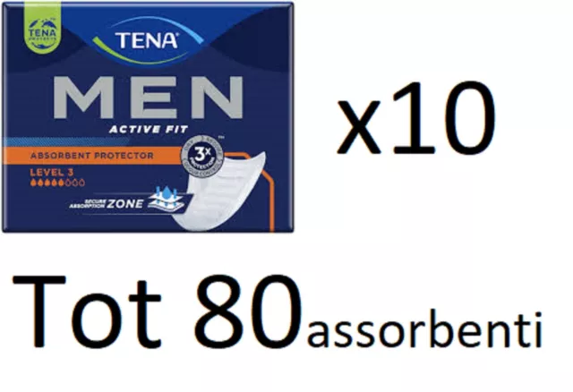 Tena Men Livello 3 8 Pezzi Super Offerta 10 Confezioni!!!! Tot 80 Pz