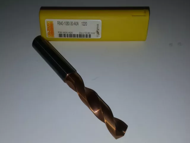 10.80mm. (.4252") Carbide drill Sandvik Coromant R840 1080 30 A0A 1220 (1Pcs)