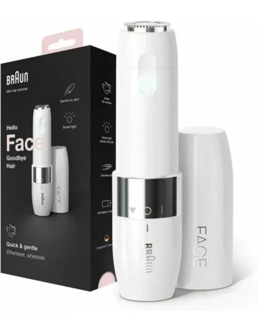 Braun FS1000 Womens Mini Efficient Facial Hair Remover With Smart Light - White