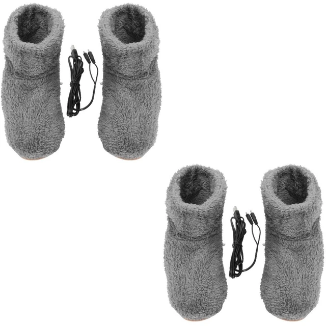 2 Paare USB Elektrische Warme Schuhe Wärmeschuhe Sichere elektrische Plüsch