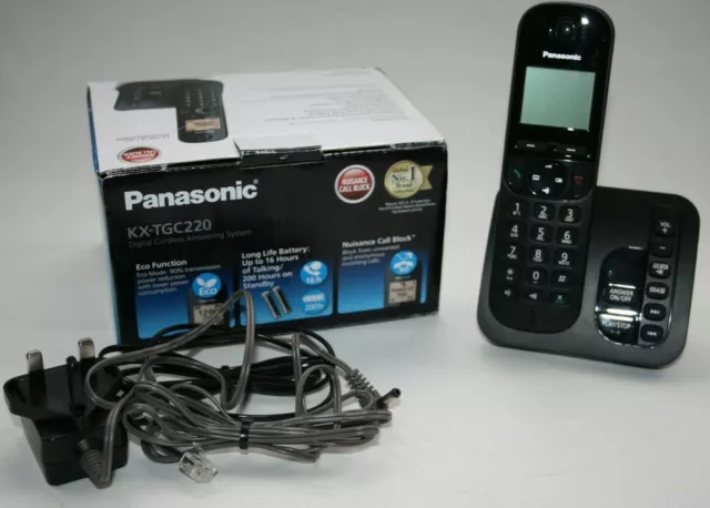 Panasonic KX-TGC220 Digital Cordless Answering System Black Handset Fast Post