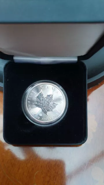 1oz Silver Canadian Maple Leaf Coin In Stylish Black case