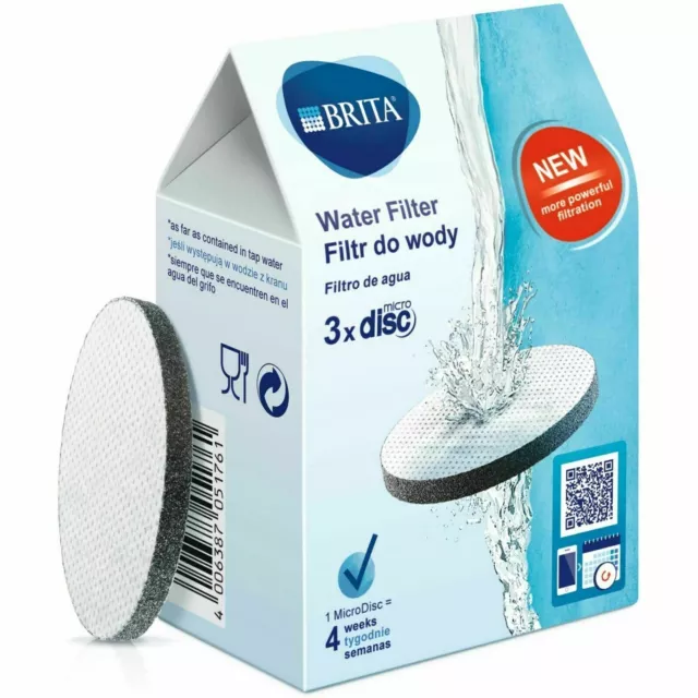 3 discos de filtro de botella de agua activa/vital de repuesto de microdisco BRITA 150 litros