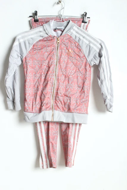 Adidas Ragazze Set 2 Pezzi Giacca Pantaloni - Età 5 6 Anni (v-Q6)