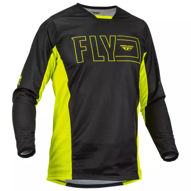 FLY Racing Kinetic Mesh Adult Jersey (Hi-Viz/Black) - MX/MTB/BMX/Off-Road