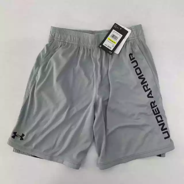 NWT Under Armour Kids Basketball Shorts Gray M