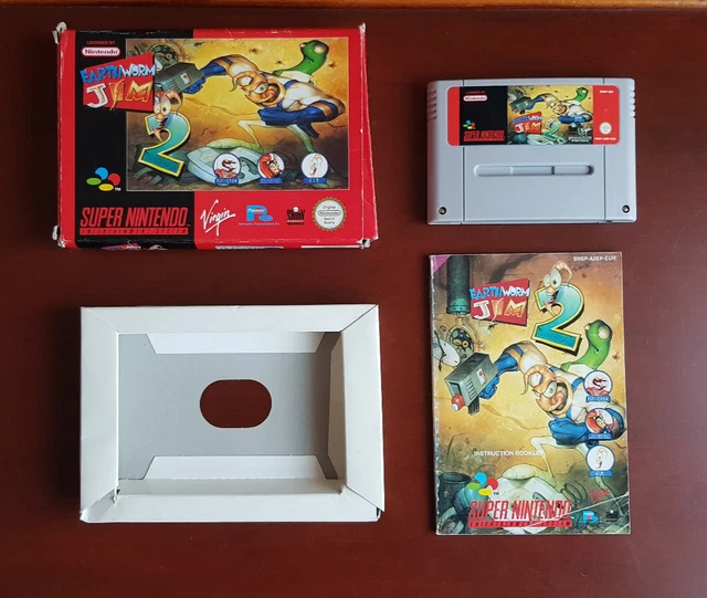 Jeu Earthworm Jim 2 pour console Super Nintendo (complet)