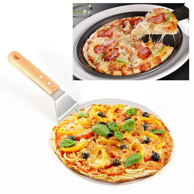 Pizzaschaufel Pizzaschieber Pizzaheber Edelstahl  Holzgriff Brotbackschieber NEU