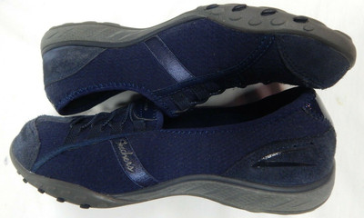 Skechers Relaxed Fit Breathe Easy Women's Shoes Size 8 NAVY Slip On Comfort