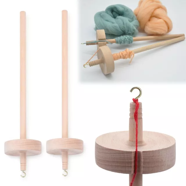Accessories storage tools Drop Spindle Whorl Yarn Spin Solid Wooden Handmade