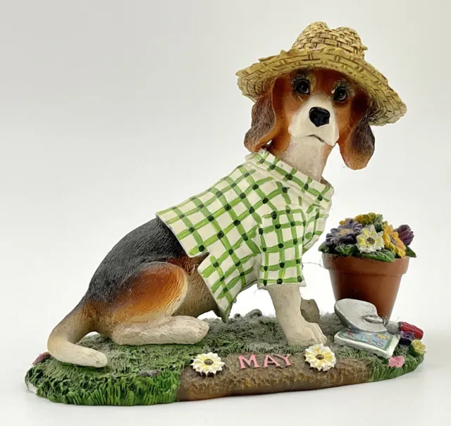 Danbury Mint Beagle Dog MAY Month Perpetual Calendar Figurine Collectible Figure