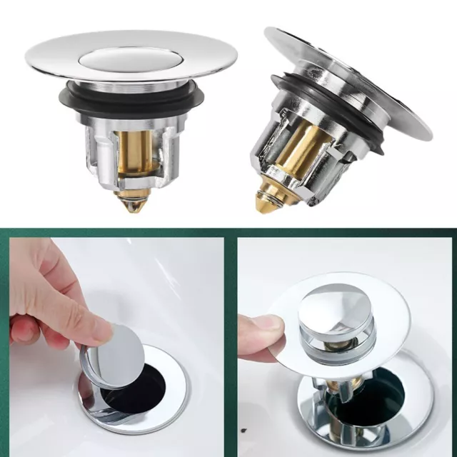 Basin Drain Stopper Pop Up Drain Filter Washbasin Bounce Core Plug Bolt Spring