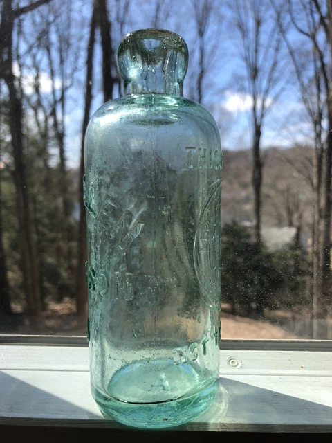 Antique W M T. Allen Paterson NJ Aqua Hutch Hutchinson Soda Bottle New Jersey 2