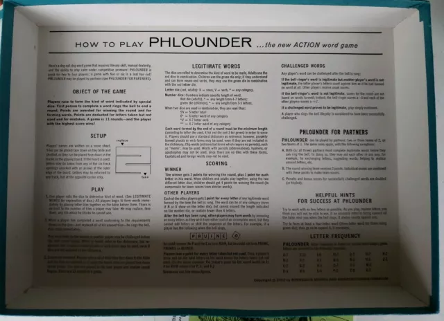 Vintage 3M Brand Bookshelf Game PHLOUNDER 1962 Complete 3