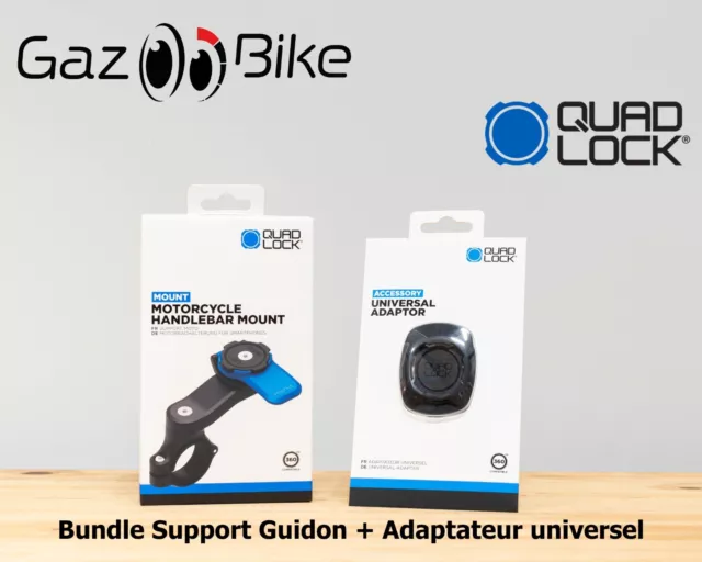 Quad Lock Support Guidon moto + adaptateur universel - Kit Neuf