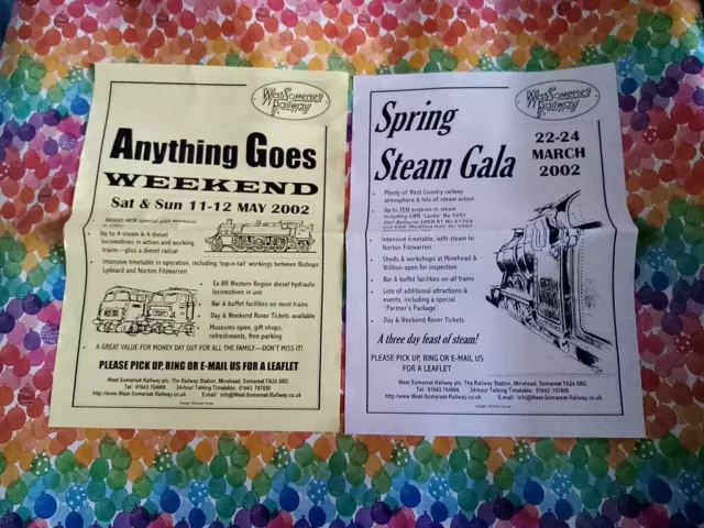 Vintage Memorabilia West Somerset Eisenbahn Alles Geht + Frühling Steam Gala 2002