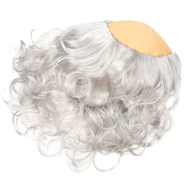 OLD MAN CURLY Bald Wig Black Grey for Cosplay Halloween Party