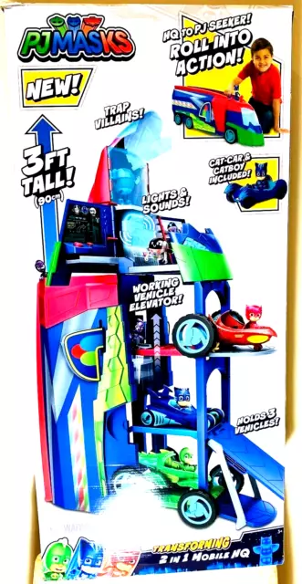 PJ Masks 2 in 1 Transforming Mobile HQ, 3' tall Playset Ages 3+Toy Gift