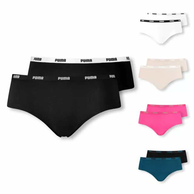 2er Pack PUMA Damen Iconic Microfiber Hipster Hipsters Pantys Slips S M L XL