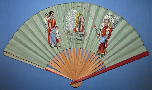 Vintage Souvenir Hand Fan for NC Cherokee Indian Reservation