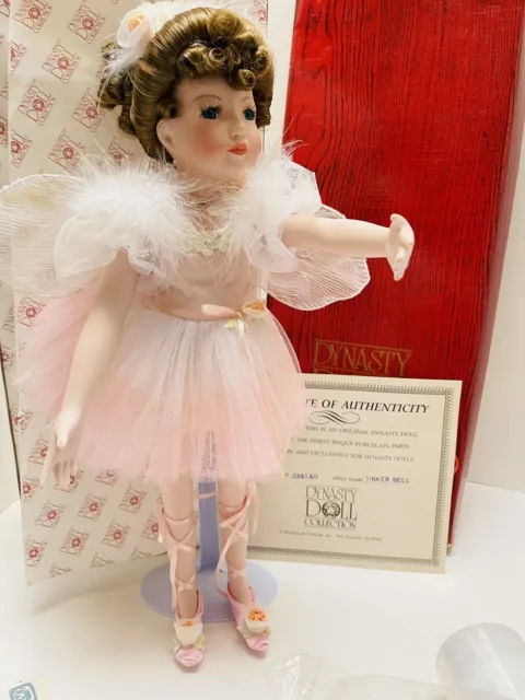 Porcelain Tinker Bell Dynasty Doll Collection Bisque Limited NIB COA Vintage1992