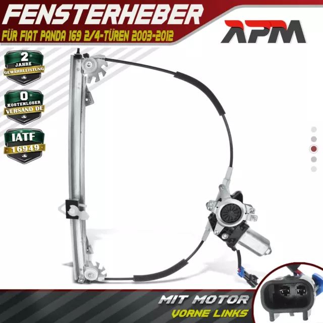 Fensterheber Vorne Links mit Motor für Fiat Panda 169 2003-12 Kasten Schrägheck