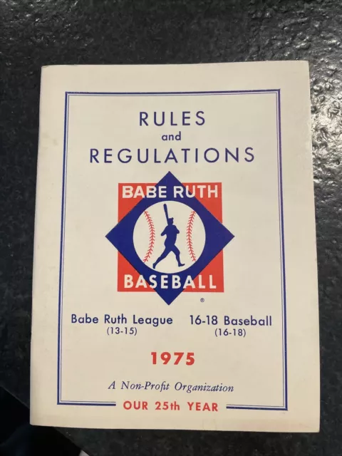 1975 Babe Ruth Rules And Regulations Booklet