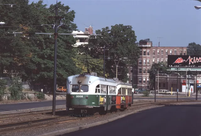 MBTA 3008 & 3113 inbound on Commonwealth Avenue 1979 Original Kodachrome Slide